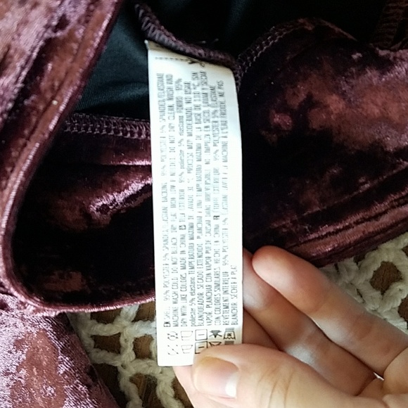 Crushed Velvet Eggplant Coloured Moto Jacket - Picture 9 of 11